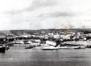 Curaçao Oil Refinery by German Submarines WWII old Press Photo 1942