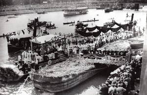 France Paris ? Religious Ceremony Perpetual Adoration Ship old Photo 1940