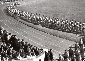 Germany? Young Athlete Group Marching old Press Photo 1940's