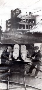 WWII Russia Petrozavodsk Destruction Scenes Ruins Shells War old Photo 1941