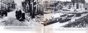 WWII Poland Warsaw Ruins Polish Military Parade old Photo 1945