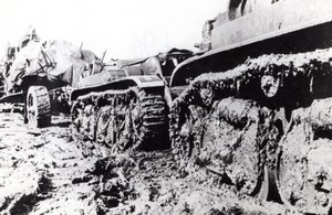 WWII German Tanks in Russian Mud old Photo 1940's