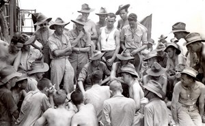 WWII Los Negros Island Australian RAAF Soldiers Medical Hygiene Talk Photo 1944