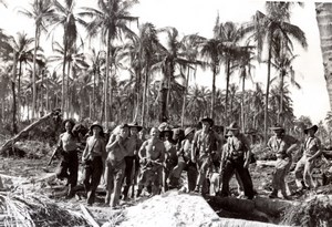 WWII Los Negros Island Australian RAAF Soldiers Momote Airfield Photo 1944