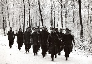 WWII Western Front British Soldiers Working Party in Snow old Press Photo 1940