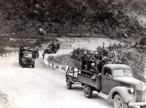 South Africa WWII Troops Convoy Military Trucks old Press Photo 1940