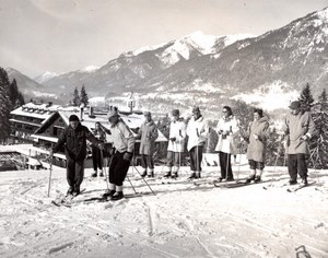 Germany Garmisch Army Officers Ski Mountain old Photo 1953