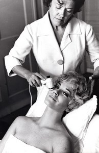 British? Actress? Personality having Face Massage old ABC Studio Photo 1960's?