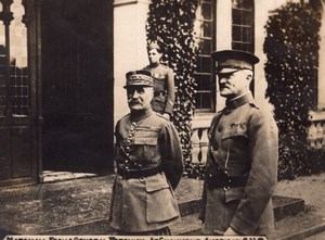 Marshall Foch General Pershing Chaumont American GHQ WWI old Photo 1914-1918