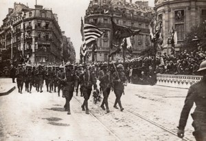 Independence Day Parade in Paris WWI old Photo 4th of July 1918