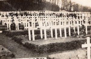 US Cemetery near Paris Graves WWI old Photo 1918