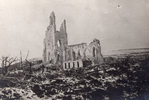 Pas de Calais Ruins of Church at Ablain-Saint-Nazaire WWI old Photo 1914-1918