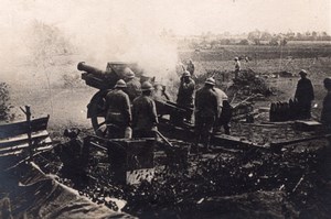 Somme 155's in action east of Roye WWI old Photo 1914-1918