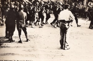 US Infantry at Demange Meuse Military Parade WWI old Photo 1918