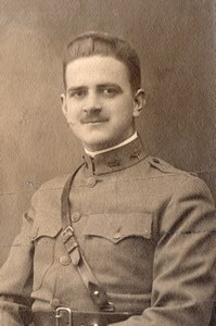 Soldier in Uniform Portrait Moustache WWI old Photo 1914-1918