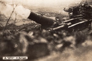 A 370 in action Gun Firing Shell ? WWI old Photo 1914-1918