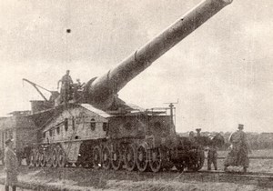 Heavy Artillery Railway Gun WWI old Photo 1914-1918