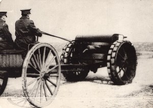 2 Men Military Equipment Transport WWI old Photo 1914-1918