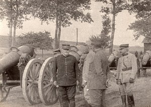 General Joffre visiting Artillery Camp on the Somme WWI old Photo 1914-1918