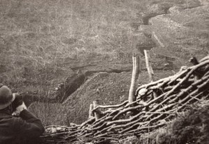 Observation Post overseeing Trenches WWI old Photo 1914-1918