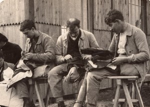 Crippled Soldiers Work Tailors Seamstress WWI old Photo 1914-1918