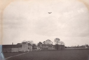 Aviation Nieuport? Monoplane in flight Countryside old Photo 1911