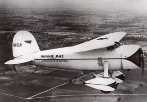 USA Aviation Lockheed Vega Winnie Mae in Flight old Photo 1933