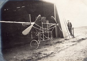 France Aviation Witzig-Liore-Dutilleul Monoplane in Hangar old Photo 1910
