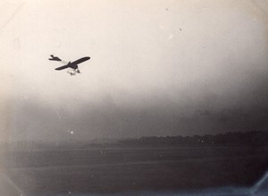 France Aviation Hanriot Monoplane in Flight old Photo 1910