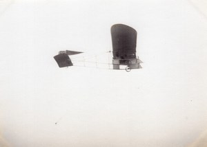 France Aviation High Wing Monoplane in Flight old Photo circa 1910