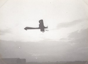 France Aviation Biplane in Flight old Photo circa 1910