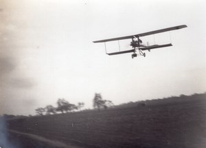 France Aviation Breguet ? Biplane in Flight old Photo circa 1910