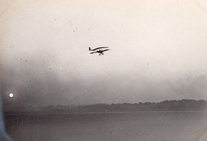 France Aviation Biplane in Flight old Photo circa 1910