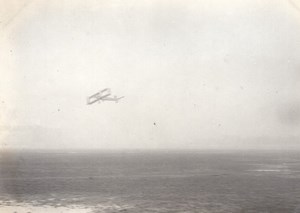 France Aviation Voisin Biplane in Flight old Photo circa 1910