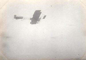 France Aviation Biplane in Flight old Photo circa 1910