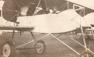 France Aviation Aviators in Voisin 13.50m Pusher Biplane old Photo 1914-1918