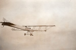 France Aviation Zodiac Biplane in Flight old Rol Photo 1911