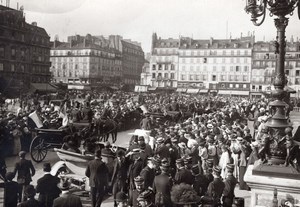 France Paris Hotel de Ville Square Aviation Parade old Rol Photo 1910