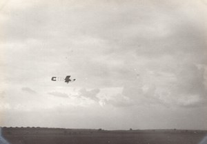 France Buc Aviation Farman Biplane in Flight old Photo 1910