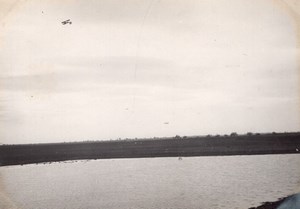 France Buc Aviation Farman Biplane in Flight old Photo 1910