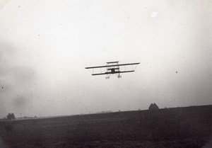 France Buc Aviation Farman Biplane in Flight old Photo 1910