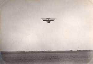 France Buc Aviation Farman Biplane in Flight old Photo 1910