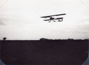 France Buc Aviation Farman Biplane in Flight old Photo 1912
