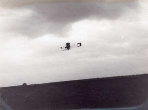 France Buc Aviation Farman Biplane in Flight old Photo 1912