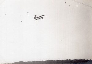 France Buc Aviation Farman Biplane in Flight old Photo 1910