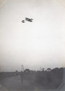 France Buc Aviation Farman Biplane in Flight old Photo 1910