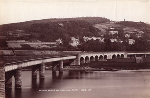 Scotland Perth Railway Bridge and Barn Hill old James Valentine Photo 1880