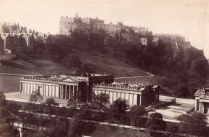 Scotland Edinburgh Castle & National Gallery old James Valentine Photo 1880