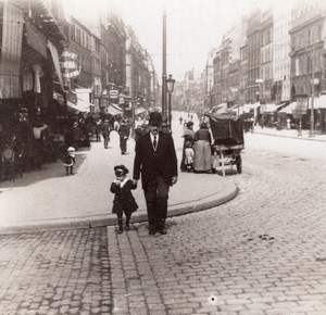 France WWI Father? & Boy in Sailor Outfit 2 old Stereo Photos 1914-1918