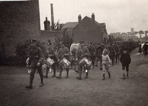 France WWI Military Parade Marching Band old Photo 4th of July 1917